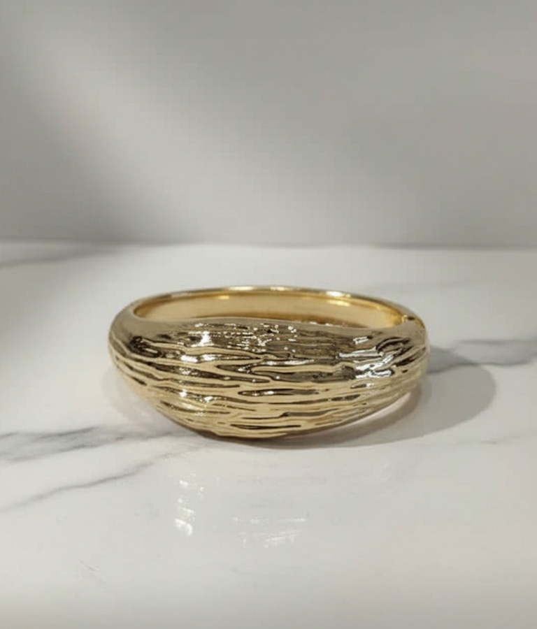 Rippled Gold Cuff