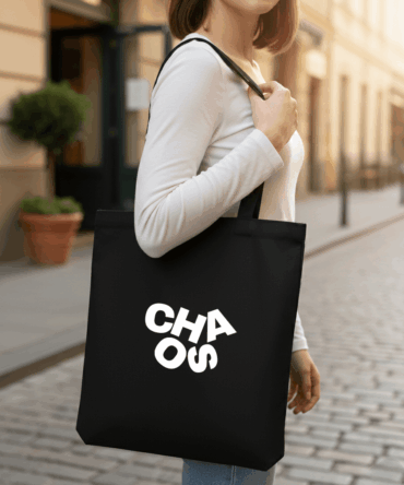 Chaos – Black Cotton Tote Bag