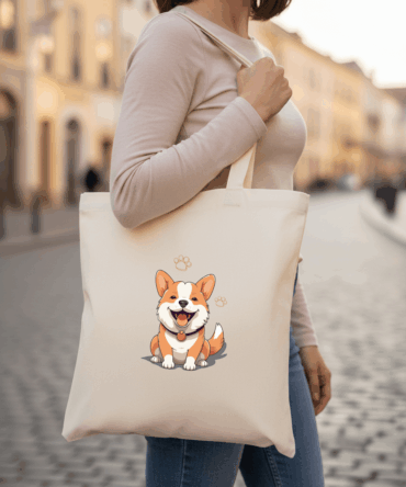 Cute Dog – Off White Cotton Tote Bag