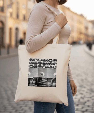 Triptych – Off White Cotton Tote Bag