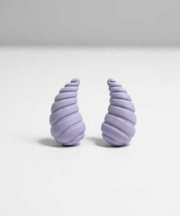 Lavender Horn Stud Earrings