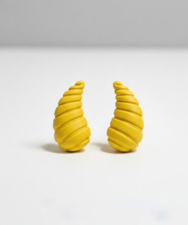 Yellow Horn Stud Earrings