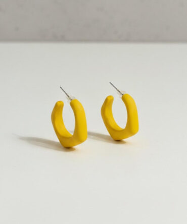 Chunky Yellow Hoop Earrings