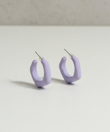 Chunky Lavender Hoop Earrings