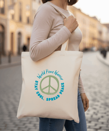 Peace – Off White Cotton Tote Bag