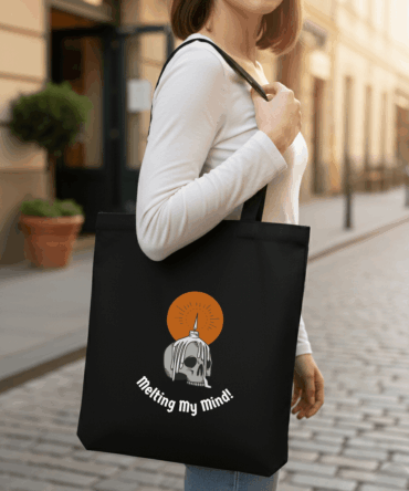 Melting My Mind – Black Cotton Tote Bag