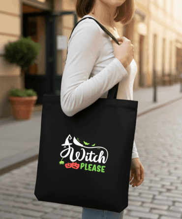 Witch Please – Black Cotton Tote Bag